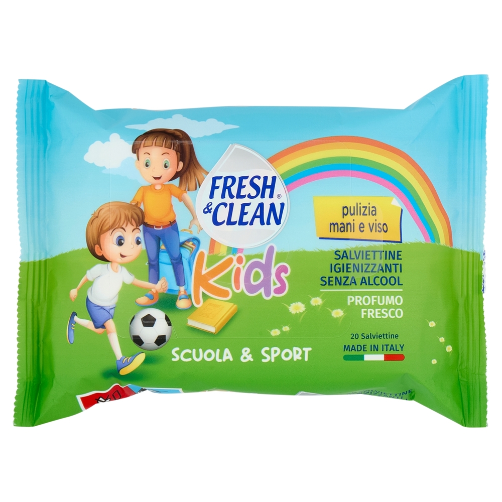 Fresh & Clean Kids Salviettine Igienizzanti Senza Alcool 20 pz